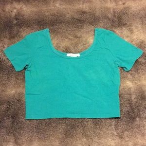 Forever 21 “Turquoise Scoop Neck” Crop Top